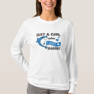 Nur ein Mädchen, das Haie Liebe, ein lustiger Hai T-Shirt