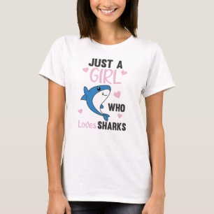 Nur ein Mädchen, das Haie Liebe, ein lustiger Hai T-Shirt