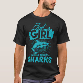 Nur ein Mädchen, das Haie Liebe T-Shirt