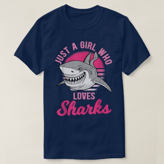 Nur ein Mädchen, das Haie Lieben 483 T-Shirt (Design vorne)