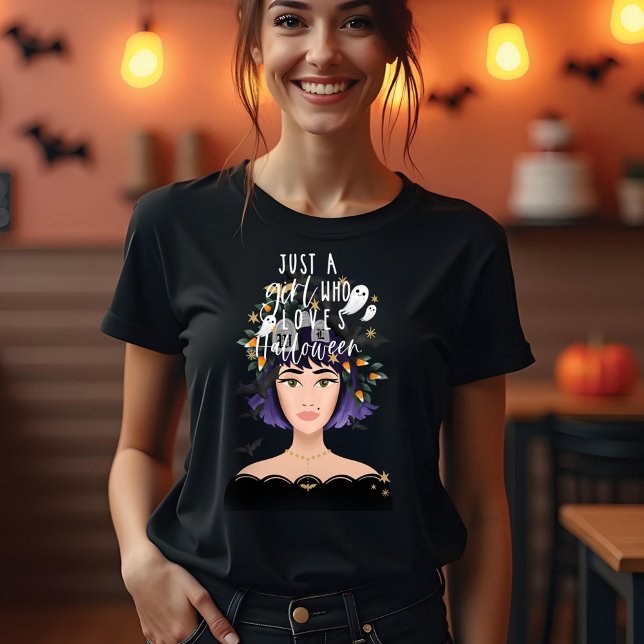 Nur ein Mädchen, das Halloween-Liebe Kostüm Schönh Tri-Blend Shirt (Just A Girl Who Love Halloween Costume Beauty Tri-Blend Shirt)
