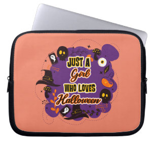 Nur ein Mädchen, das Halloween Lieben Laptopschutzhülle