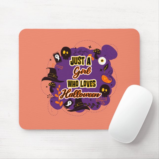 Nur ein Mädchen, das Halloween Lieben Mousepad (Mit Mouse)
