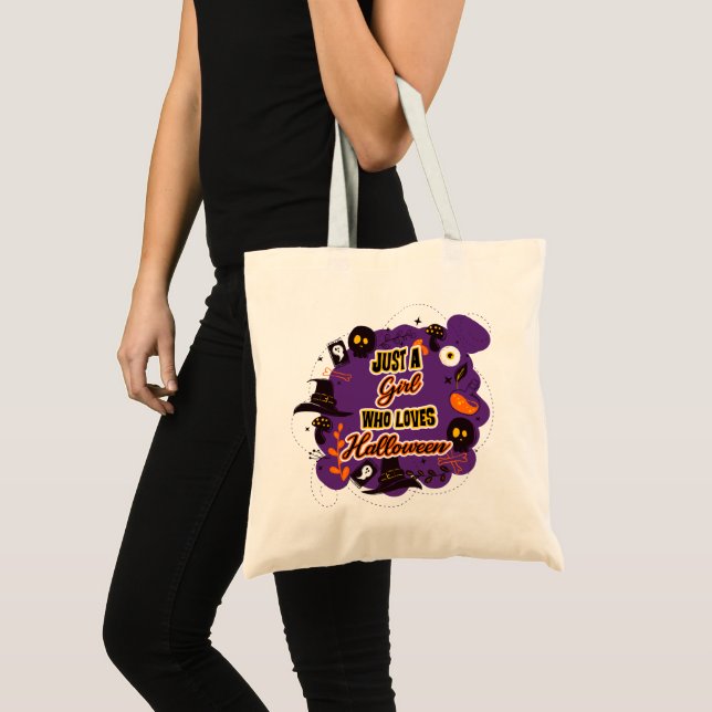 Nur ein Mädchen, das Halloween Lieben Tragetasche (Vorderseite (Produkt))