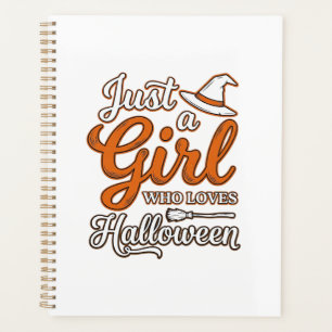 Nur ein Mädchen, das Halloween liebt Vektordesign_ Planer