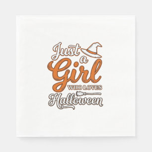 Nur ein Mädchen, das Halloween liebt Vektordesign_ Serviette