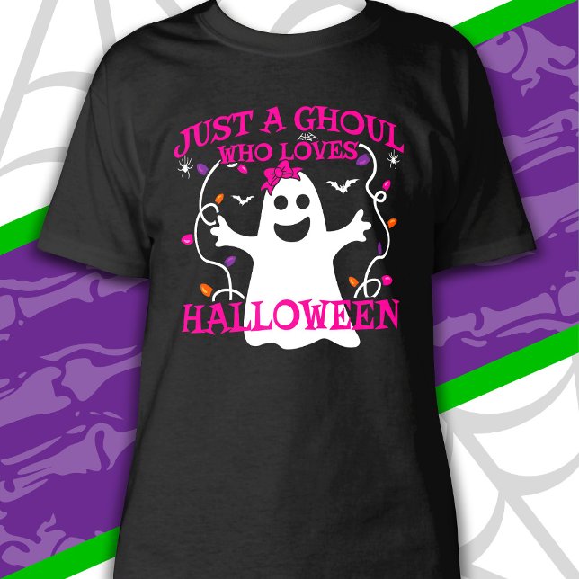 Nur ein Mädchen, das Halloween Niedliches rosa Ges T-Shirt (Von Creator hochgeladen)
