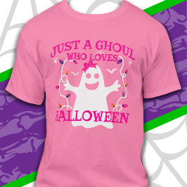 Nur ein Mädchen, das Halloween Niedliches rosa Ges T-Shirt