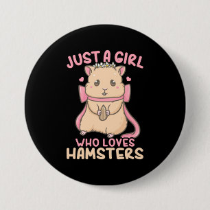 Nur ein Mädchen, das Hamster Liebe Button