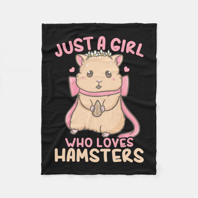 Nur ein Mädchen, das Hamster Liebe Fleecedecke (Vorderseite)