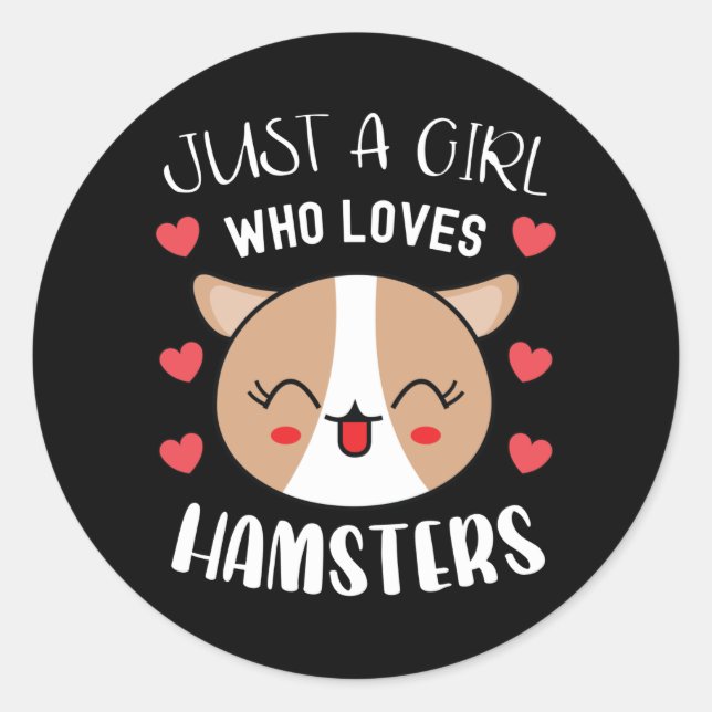 Nur ein Mädchen, das Hamster Lieben Niedlich Kawai Runder Aufkleber (Vorderseite)