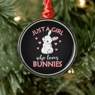 Nur ein Mädchen, das Hasen Kaninchen liebt Ornament Aus Metall
