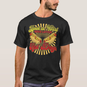Nur ein Mädchen, das heiße Hunde Liebe T-Shirt