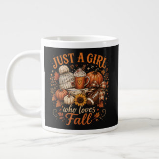 Nur ein Mädchen, das Herbst-Fußball-Kürbisgewürz l Jumbo-Tasse