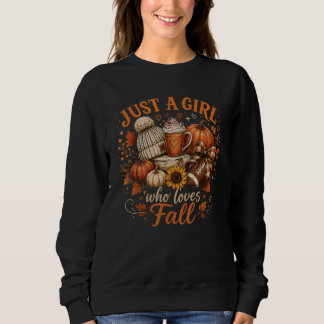Nur ein Mädchen, das Herbst-Fußball-Kürbisgewürz l Sweatshirt