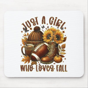 Nur ein Mädchen, das Herbst-Fußball-Sonnenblume He Mousepad