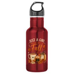 Nur ein Mädchen, das Herbst liebt Edelstahlflasche