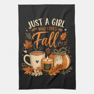 Nur ein Mädchen, das Herbst liebt Geschirrtuch