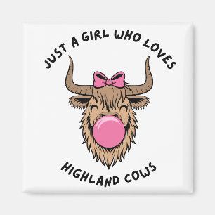 Nur ein Mädchen, das Highland-Kühe liebt, schottis Magnet