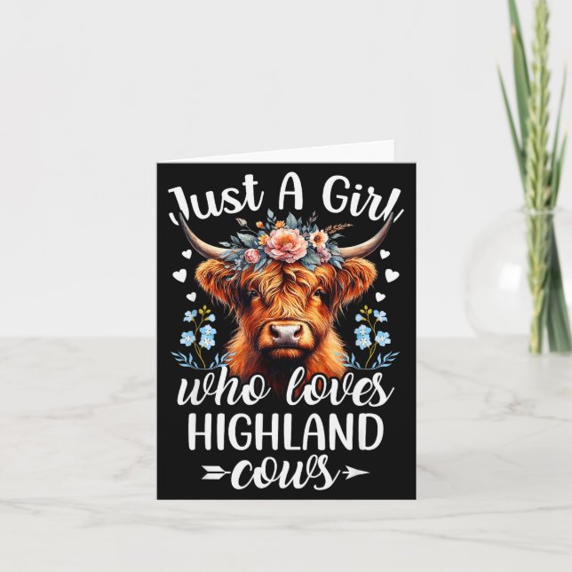 Nur Ein Mädchen, Das Highland-Kühe Liebt Schottisc Karte (Vorderseite)