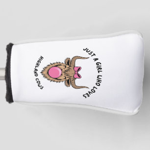 Nur ein Mädchen, das Highland-Kühe Schottland lieb Golf Headcover