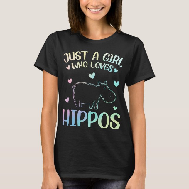 Nur ein Mädchen, das Hippos Lieben T-Shirt (Vorderseite)
