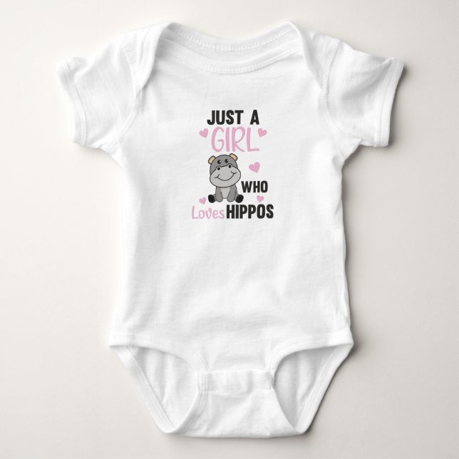Nur ein Mädchen, das Hippos Niedlich Hippo Lieben Baby Strampler (Vorderseite)