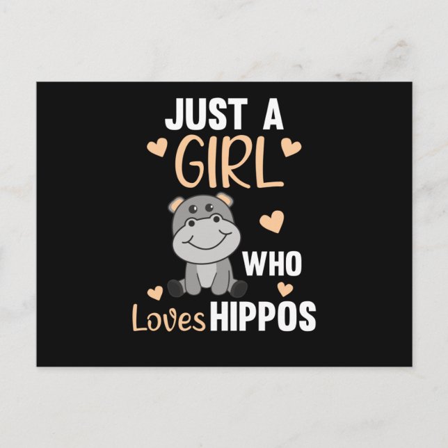 Nur ein Mädchen, das Hippos Niedlich Hippo Lieben Postkarte (Vorderseite)