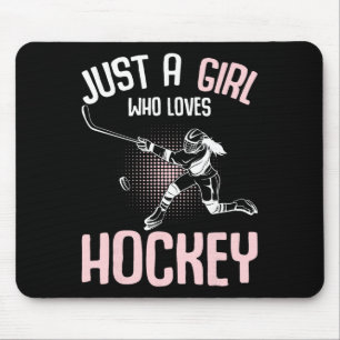 Nur ein Mädchen, das Hockey-Eishockey-Jugend-Kids Mousepad