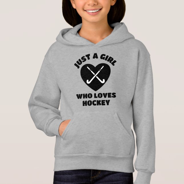 Nur ein Mädchen, das Hockey Lieben. Hoodie (Vorderseite)