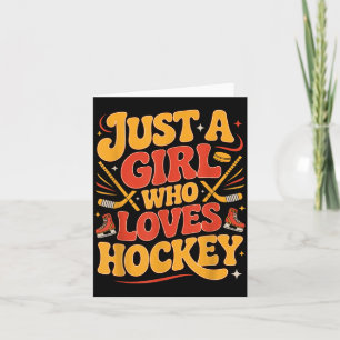 Nur ein Mädchen, das Hockey liebt, süßer Schläger Karte