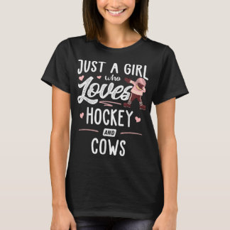Nur ein Mädchen, das Hockey und Kühe Liebe, gibt F T-Shirt