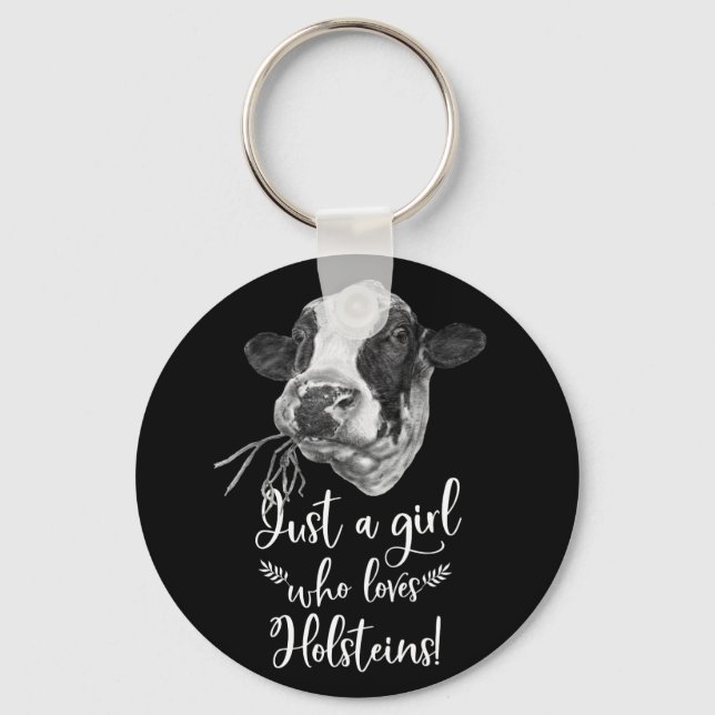 Nur ein Mädchen, das Holstein Kühe Liebe Schlüsselanhänger (Vorderseite)