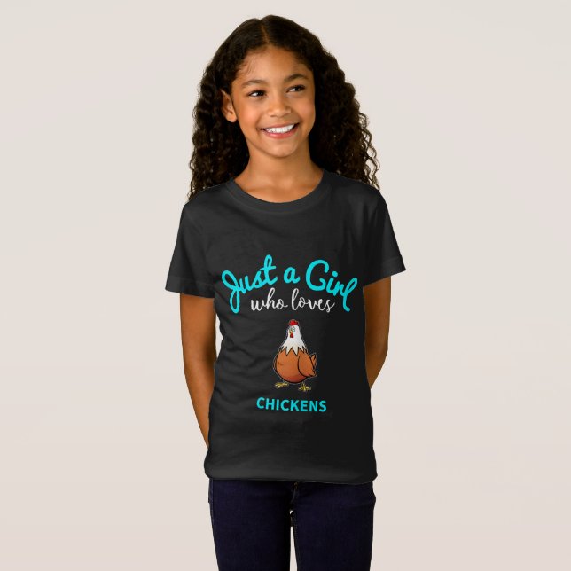 Nur ein Mädchen, das Hühnchen Liebe| Hühnchen-Love T-Shirt (Vorne ganz)