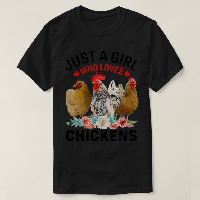 Nur ein Mädchen, das Hühner-Geschenke LiebeTShirt T-Shirt (Design vorne)