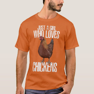 Nur ein Mädchen, das Hühner-Hippie-Bauer Liebe T-Shirt