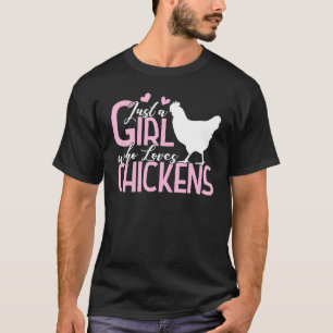 Nur ein Mädchen, das Hühner Liebe Geflügel liebt T-Shirt