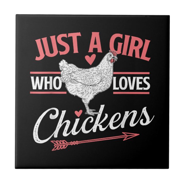 Nur ein Mädchen, das Hühner Liebe - Huhn Lover Pou Fliese (Vorderseite)
