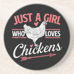 Nur ein Mädchen, das Hühner Liebe - Huhn Lover Pou Getränkeuntersetzer