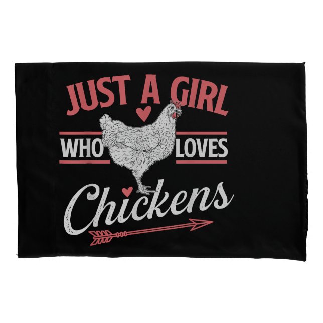 Nur ein Mädchen, das Hühner Liebe - Huhn Lover Pou Kissenbezug (Vorderseite)