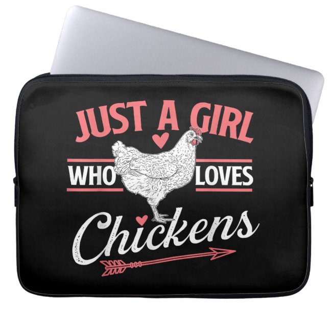 Nur ein Mädchen, das Hühner Liebe - Huhn Lover Pou Laptopschutzhülle (Vorderseite)