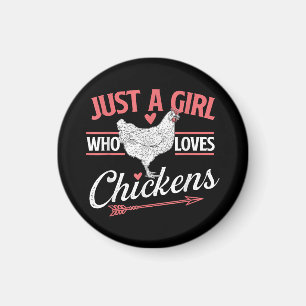 Nur ein Mädchen, das Hühner Liebe - Huhn Lover Pou Magnet