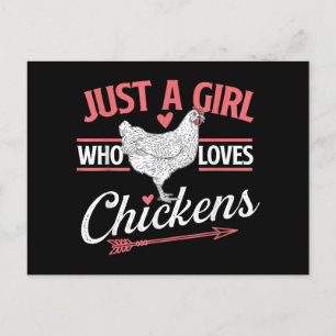 Nur ein Mädchen, das Hühner Liebe - Huhn Lover Pou Postkarte