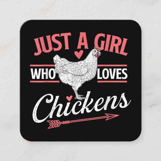 Nur ein Mädchen, das Hühner Liebe - Huhn Lover Pou Quadratische Visitenkarte (Vorderseite)
