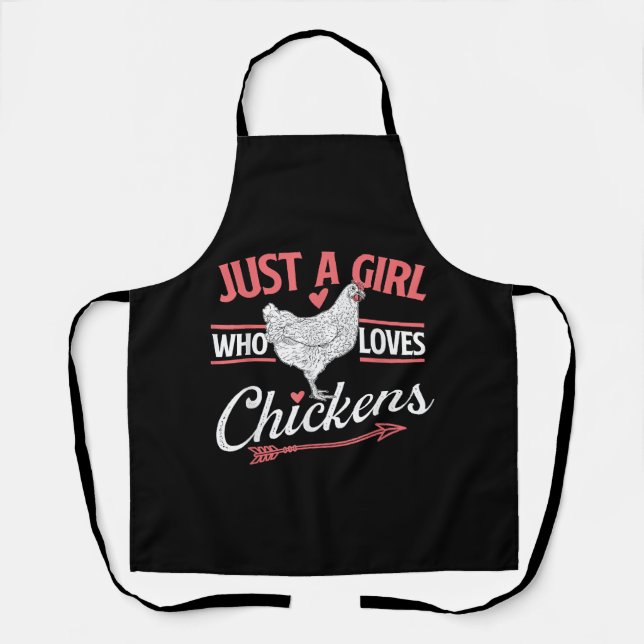 Nur ein Mädchen, das Hühner Liebe - Huhn Lover Pou Schürze (Vorderseite)