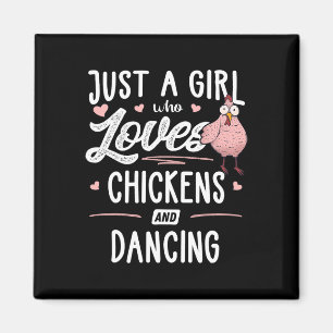 Nur ein Mädchen, das Hühner Liebe und Geschenke ta Magnet