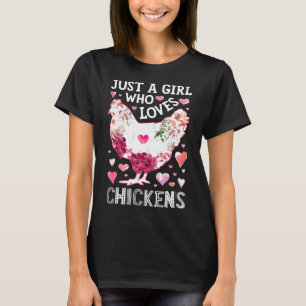 Nur ein Mädchen, das Hühner liebt Hühner-Silhouett T-Shirt