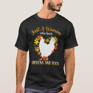 Nur ein Mädchen, das Hühner und Hunde liebt Herz T-Shirt