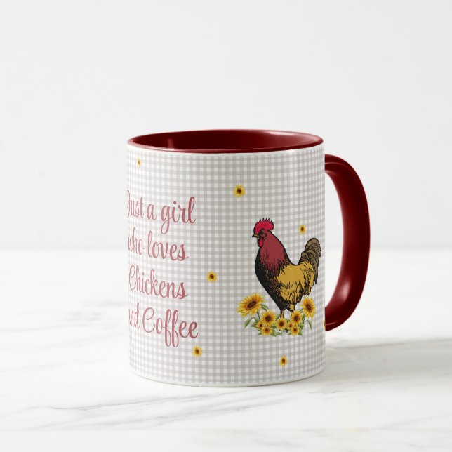Nur ein Mädchen, das Hühner und Schokolade mag Tasse (VorderseiteRechts)