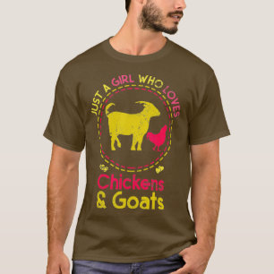 Nur ein Mädchen, das Hühner und Ziegen Liebe T-Shirt